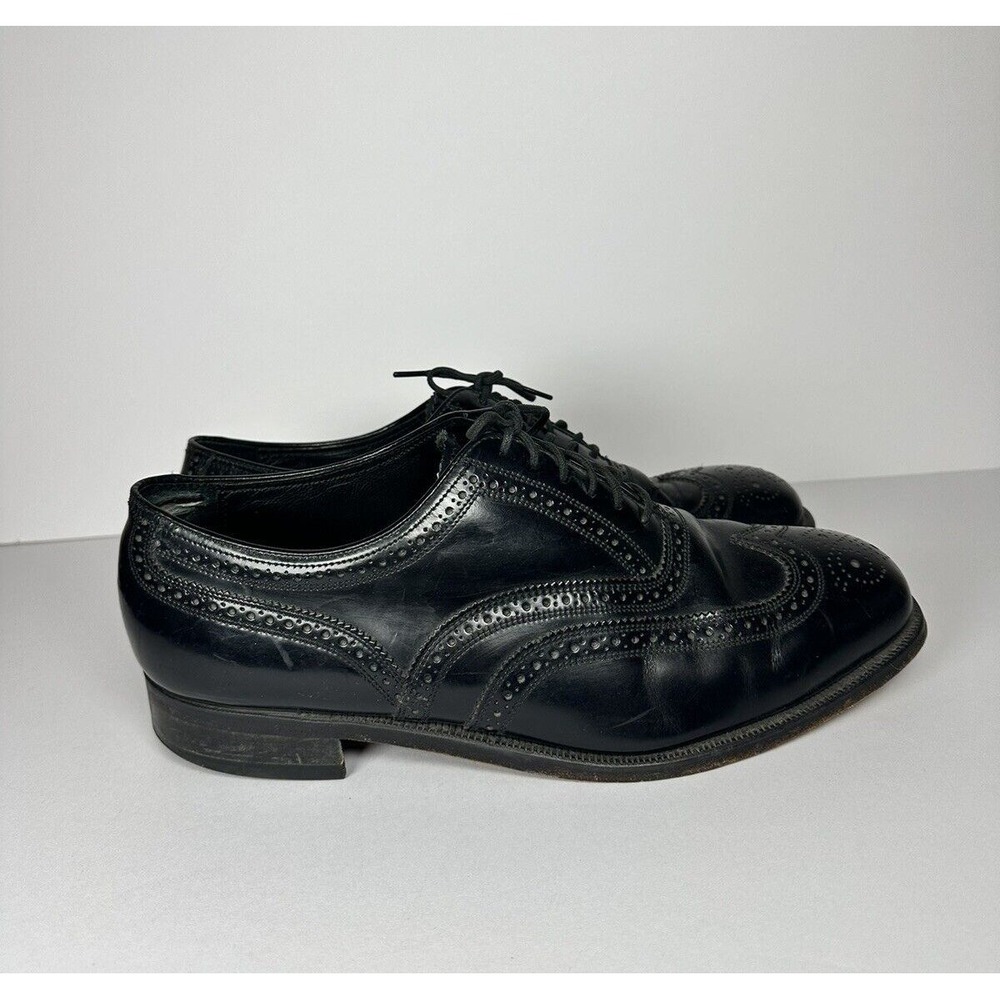 Florsheim Wingtip Oxford Mens Black Leather Brogue Dress Shoes Size 10